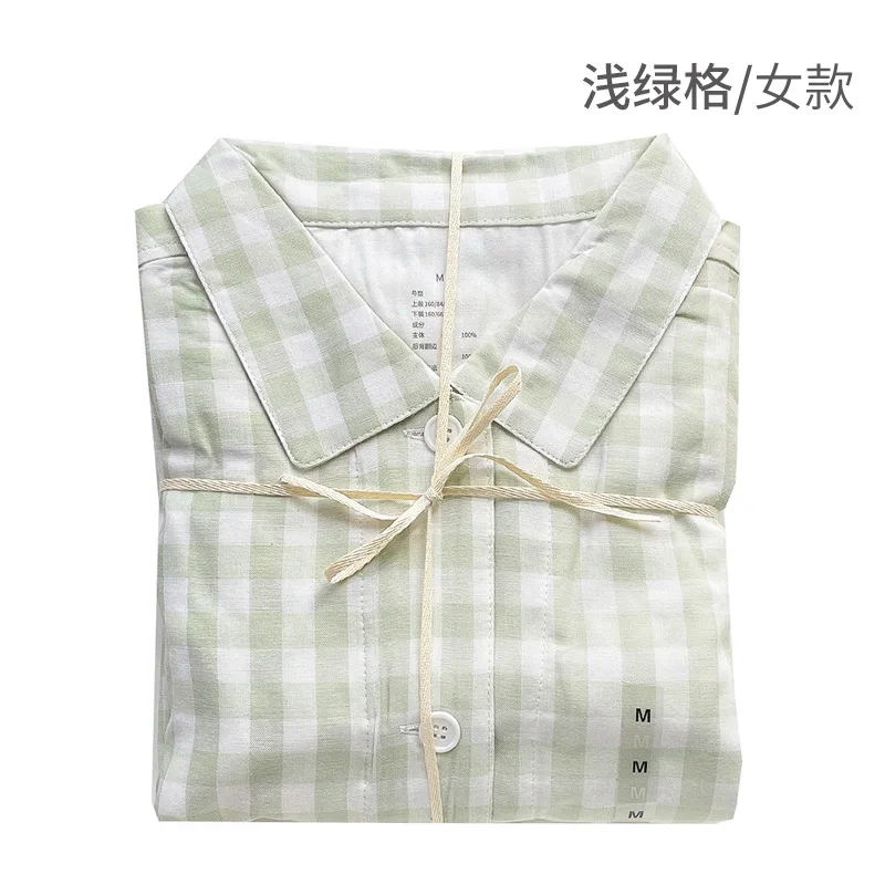 Couples Matching Pajamas Spring and Summer New Nightwear  No Prints No Side Seams Japanese-style Dots Breathable Home Sets