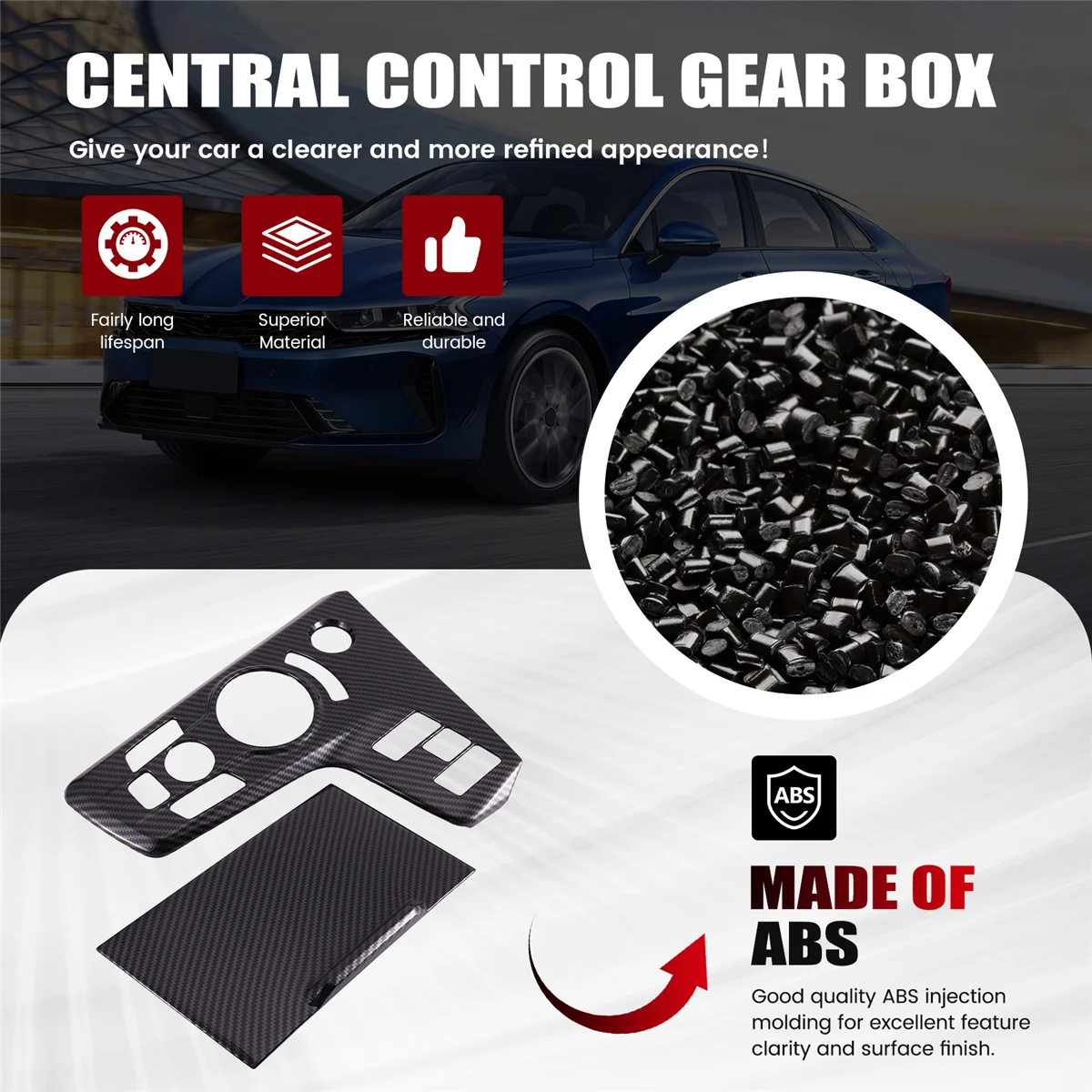 2 шт. центральная консоль автомобиля из углеродного волокна панель переключения