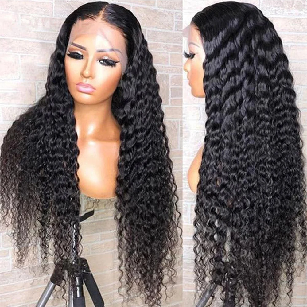 Karbalu 30 Inch Deep Wave Frontal Wig Wet And Wavy Lace Front Human Hair Wigs Brazilian Human Hair Wigs 13X4 Hd Lace Frontal Wig