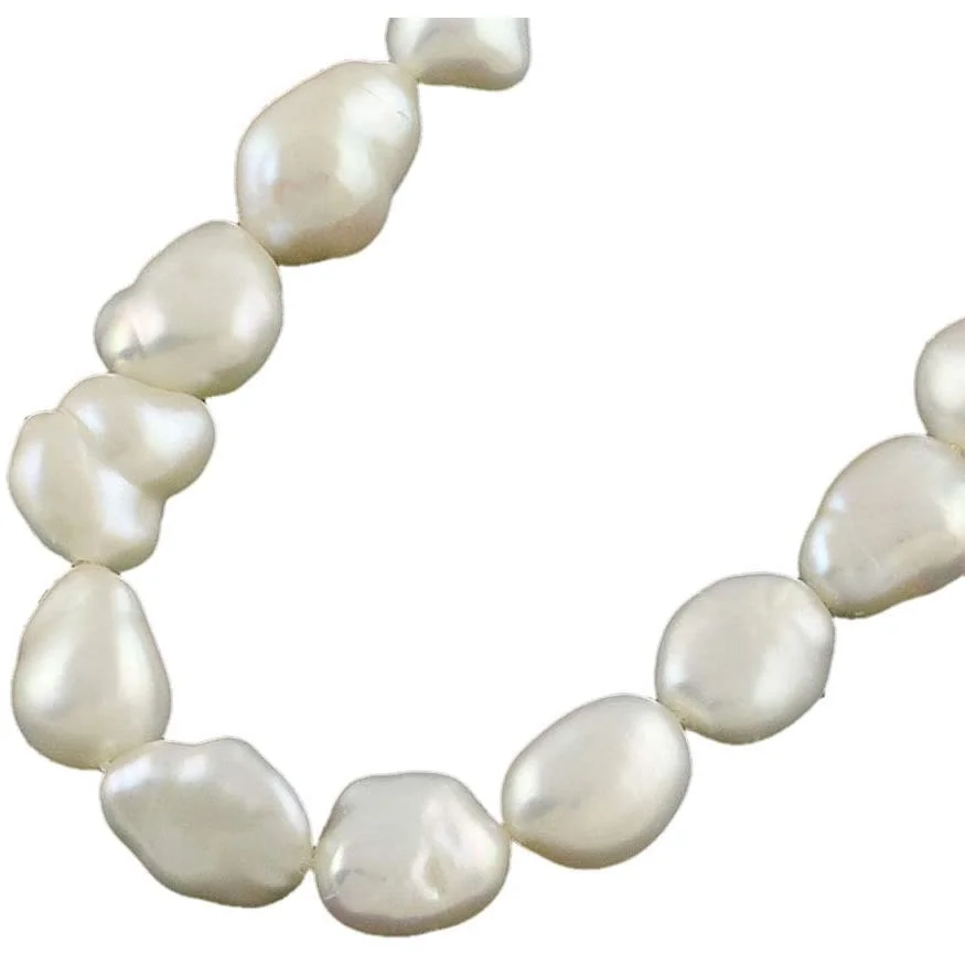 

1 Strand Nuggets Nucleated Antiquewhite Natural Keshi Pearl Semi Precious Gemstone Beads for Jewelry Making