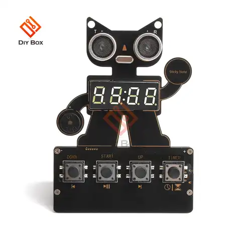 Модуль часов «сделай сам» с изображением кошки, модуль часов для домашнего задания, английская версия, без батареи, модуль часов для родител...