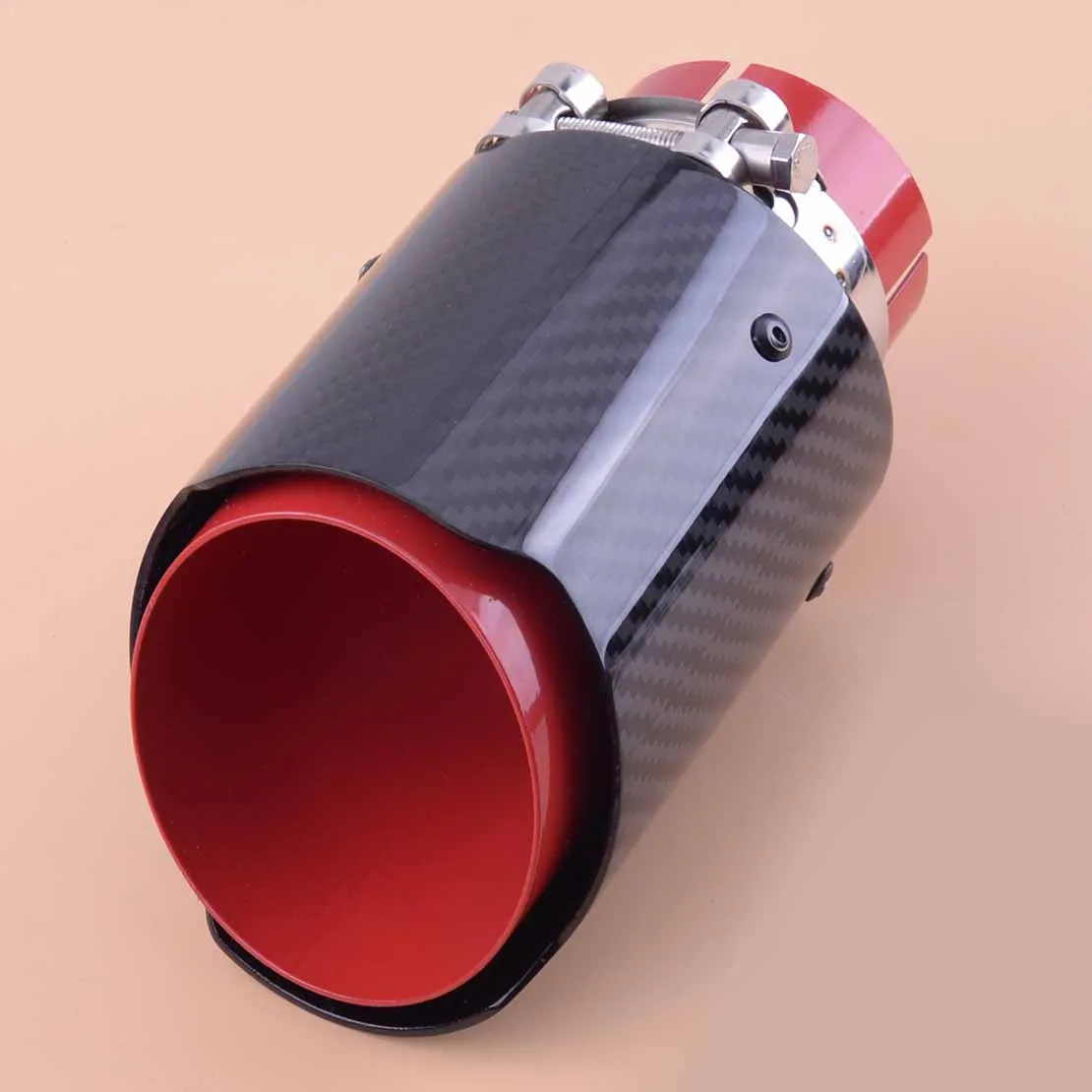 

Универсальный автомобильный выхлопной наконечник, глушитель, труба 2,5 дюйма 63 мм, вход 3,5 дюйма 89 мм, стиль из углеродного волокна с красным
