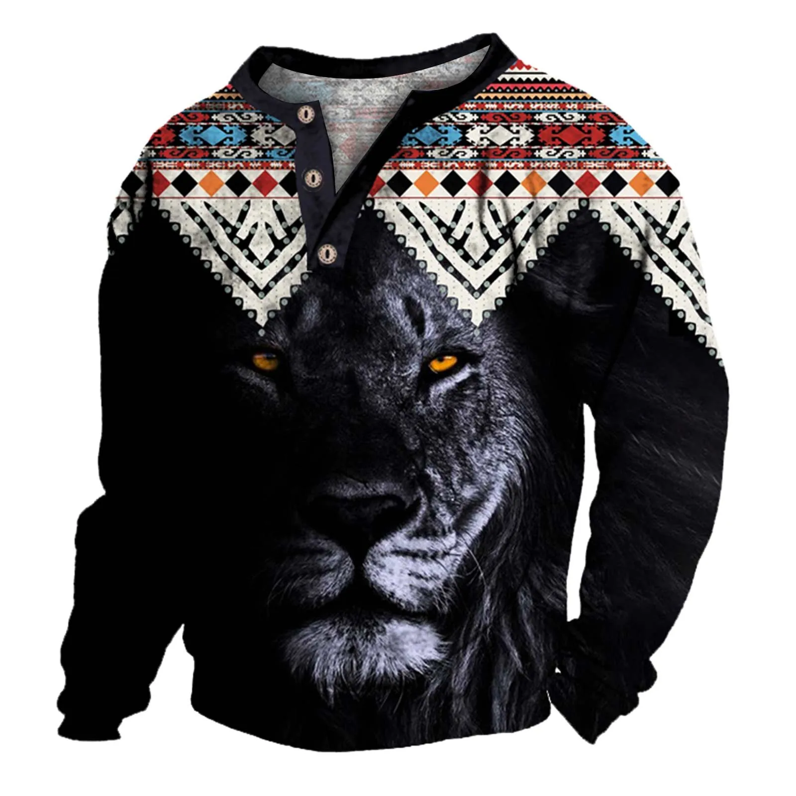 

Мужская футболка на пуговицах, с круглым вырезом и длинным рукавом