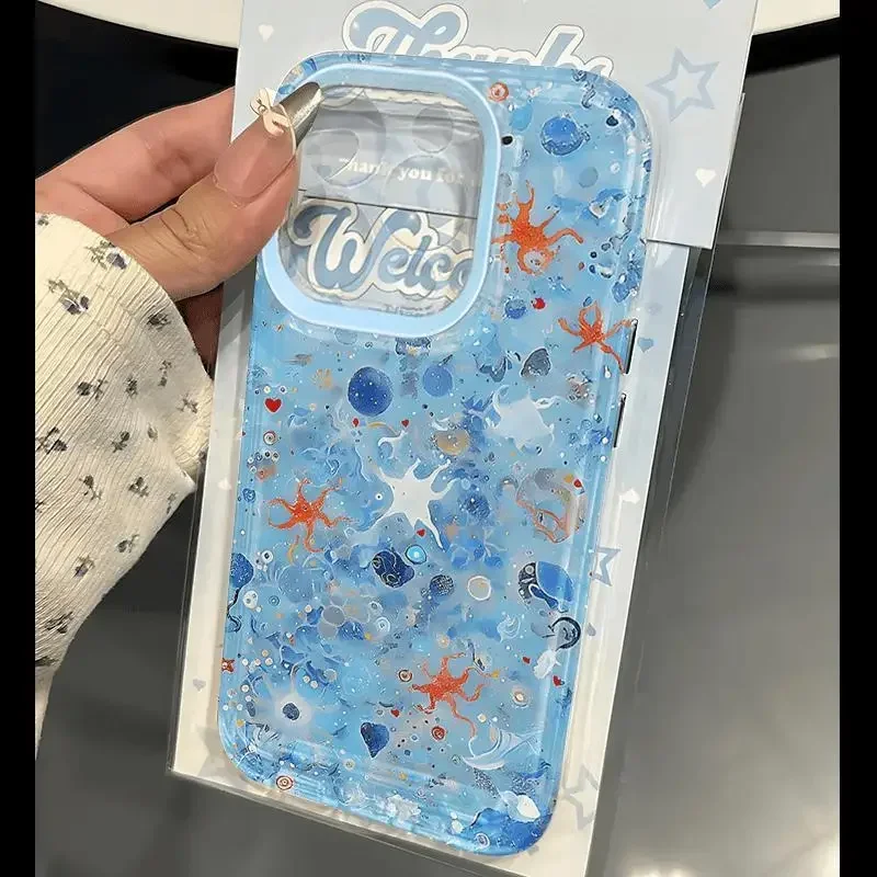 Y2K Summer Ocean Luxury Clear Space Phone Case For Samsung S10 S20 S21 S22 S23 S24 S25 Plus Ultra A35 A20 Note10 20 4G 5G Cover