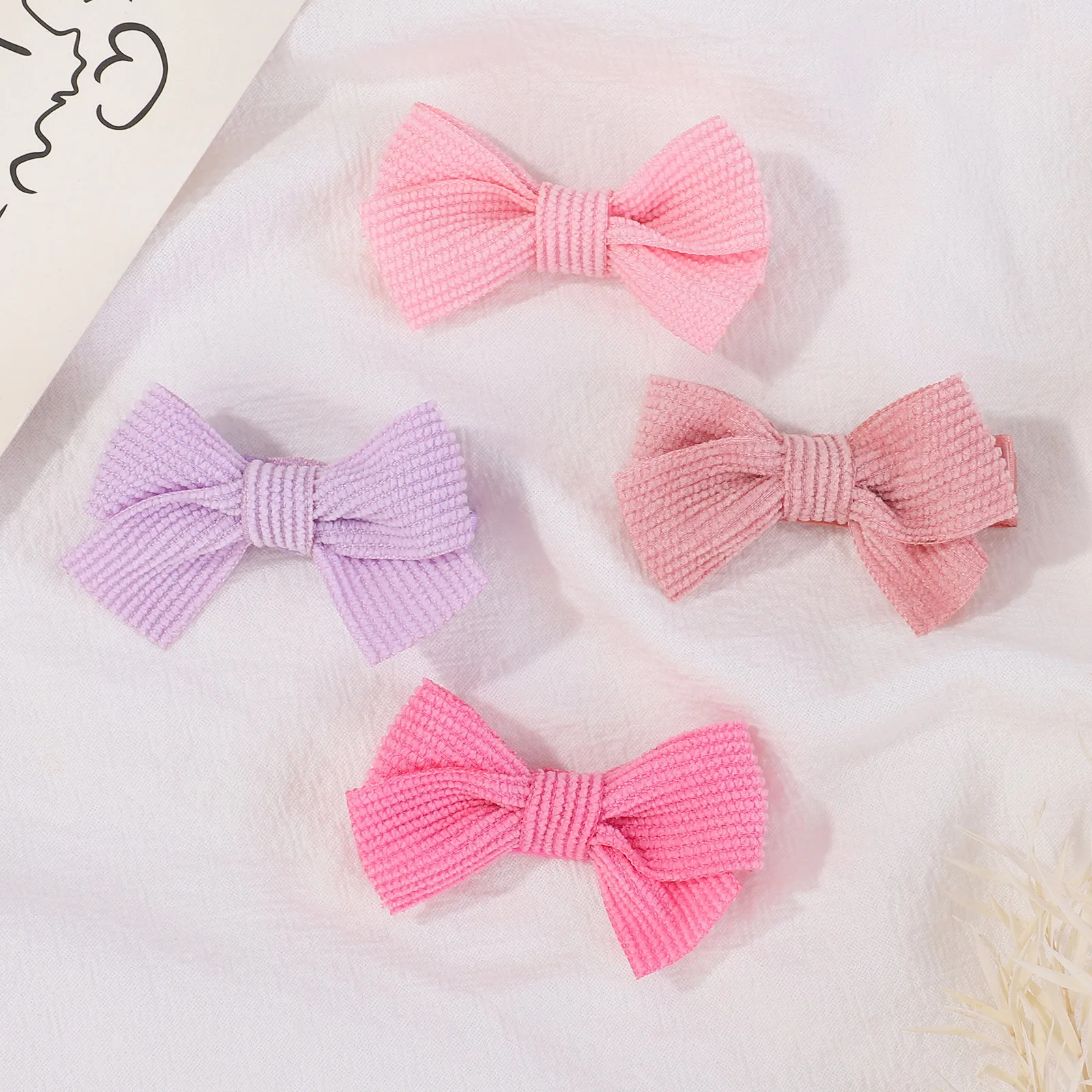 

2pcs/set Baby Girls Princess Hairpins Hair Bows Corduroy Safe Hair Clips Barrettes for Infants Toddlers Kids Kawaii Accessories