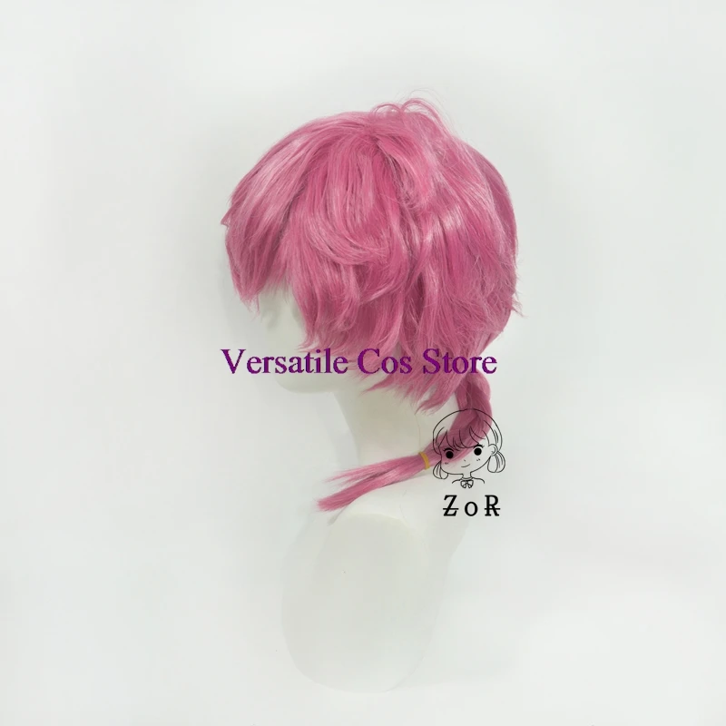 Anime Ranma 1/2 Saotome Cosplay Costume Wig Dark Pink Ponytail Hair Black Fiber Hair+Free Cap Christmas