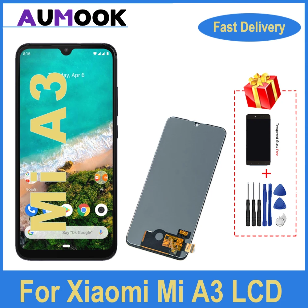 

6.09" Super AMOLED LCD For Xiaomi MI A3 Display Touch Screen Original Digitizer Assembly Replacement M1906F9SH M1906F9SI LCD