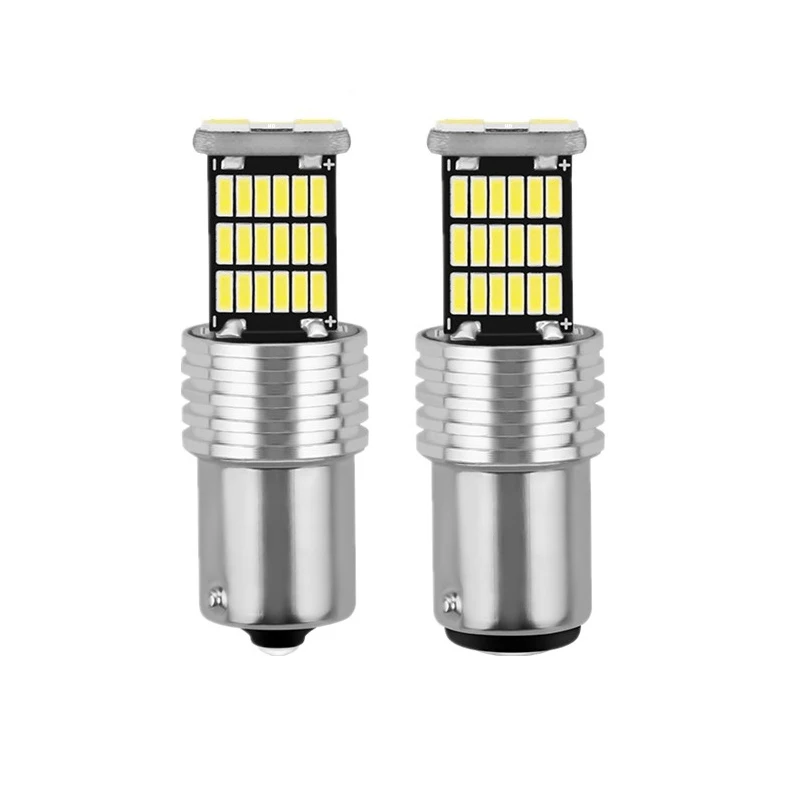 

2 PCS Car LED Bulb P21W BA15S 1156 PY21W BAY15D 1157 Turn Signal Light 12V 4014 SMD 6500K White Auto Reverse Parking Back Lamps