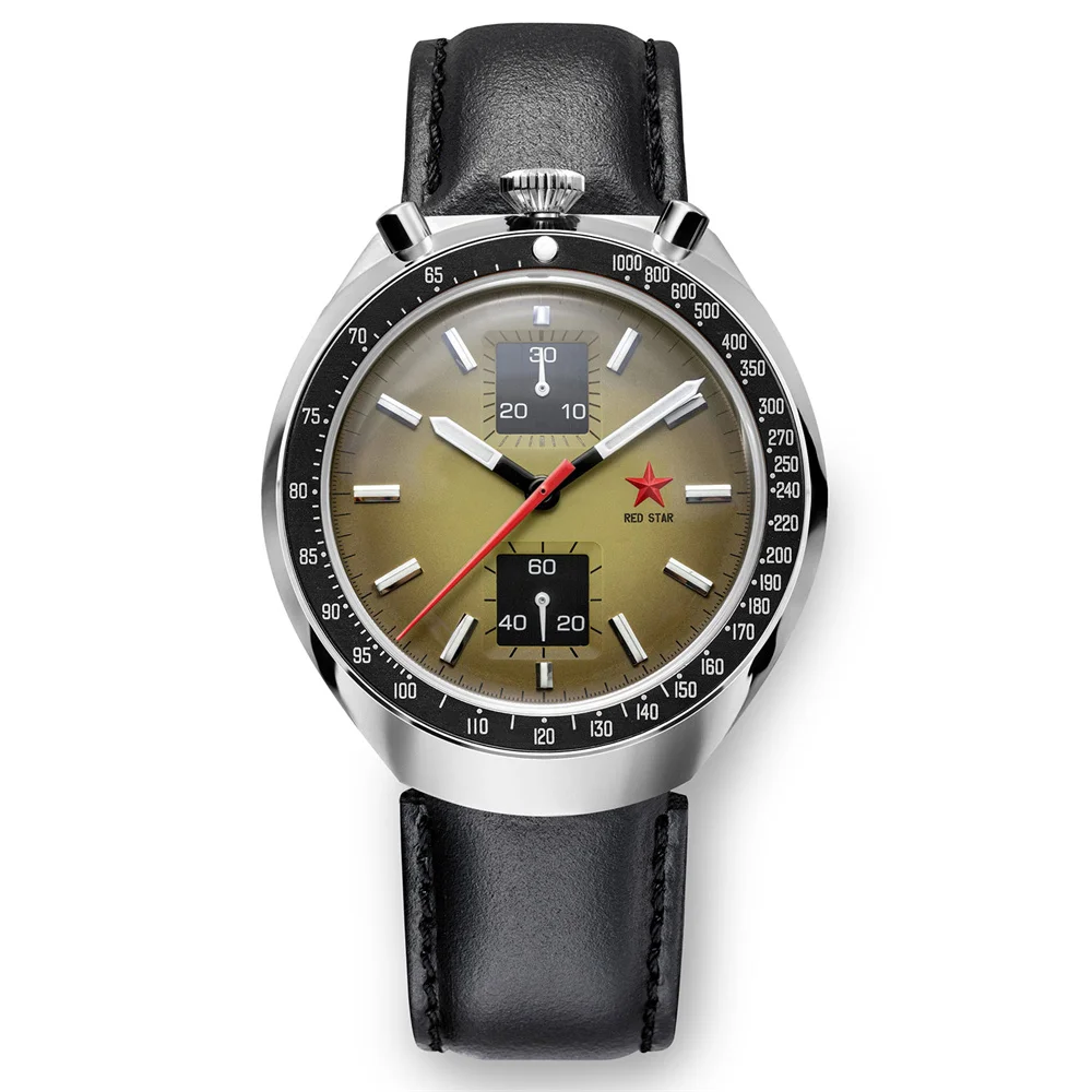 Мужские часы с хронографом Seagull ST1901 светящиеся механические наручные красной