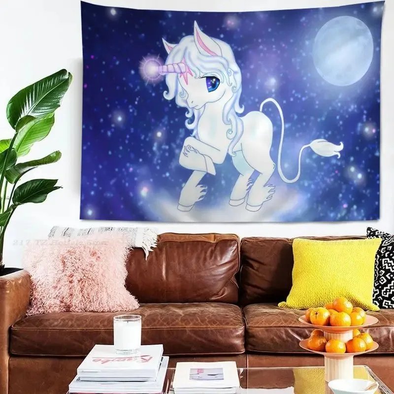 Гобелен для офиса гостиной гобелен с мультяшным единорогом украшение стен дома