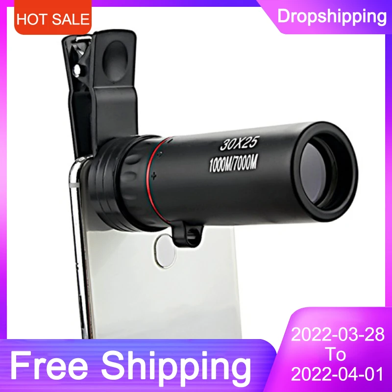 

Mini Portable Zoom Scope 30x25 Monocular Telescope for Travel Hunting Waterproof 10X Scope High Qual
