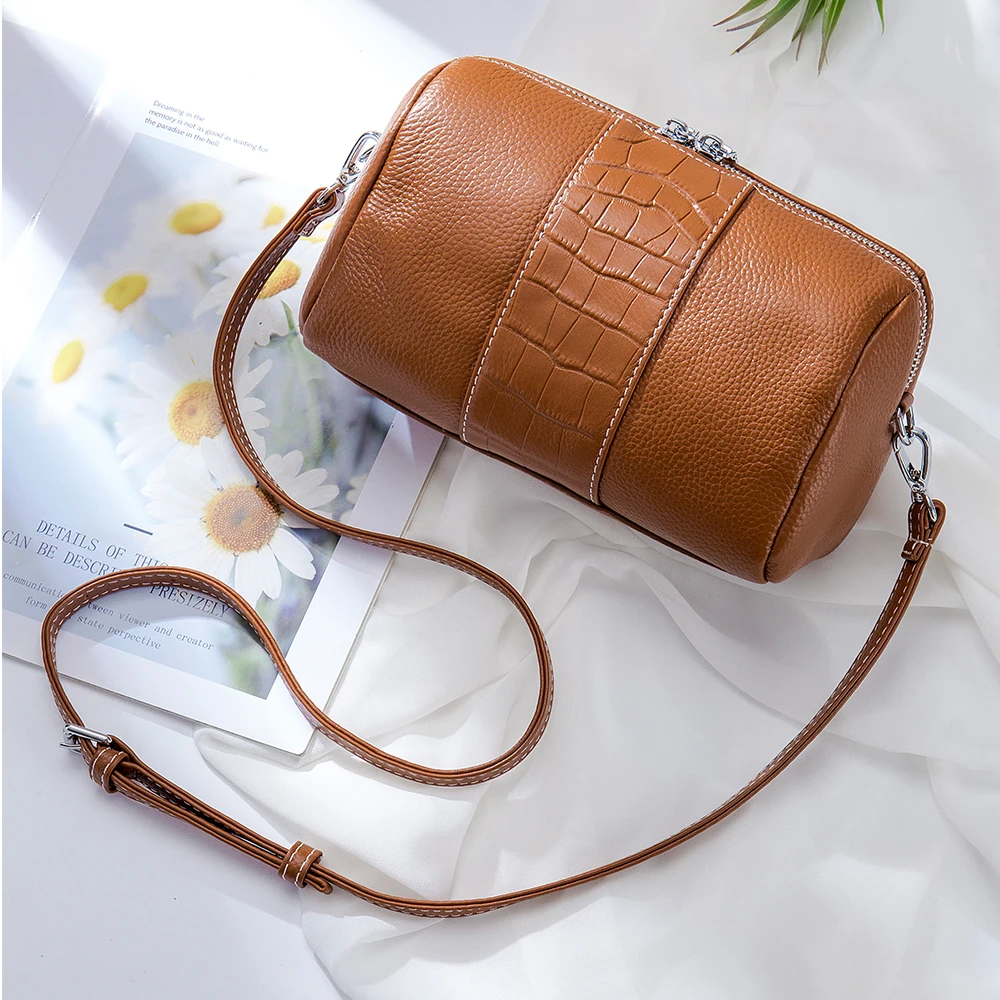 Купи Genuine Leather Fashion Women's Bags Shoulder Bag Luxury Brand Stylish Work Handbag for Women Office Pillow Crossbody Purses Bag за 1,429 рублей в магазине AliExpress