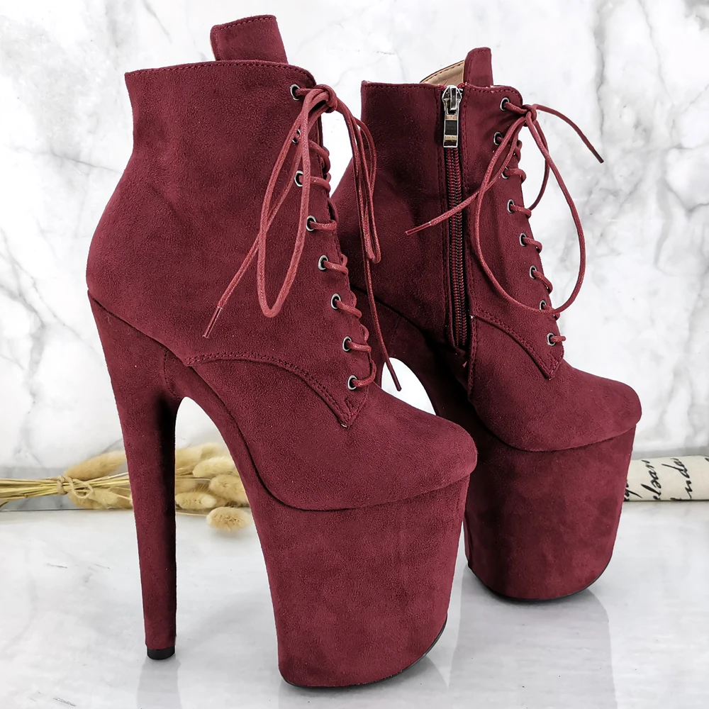 Leecabe  20CM/8inches Pole dancing shoes High Heel platform Pole Dance boot