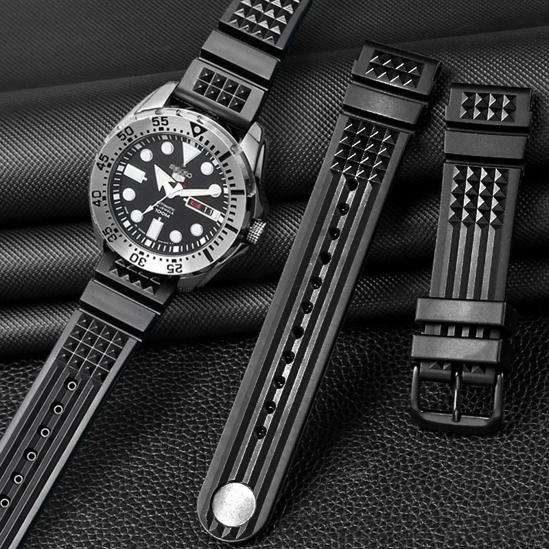 

Suitable for Seiko Omega watch diving strap waterproof Bracelet men's Rubber Strap Black silicone strap 20mm 22mm watchband trap
