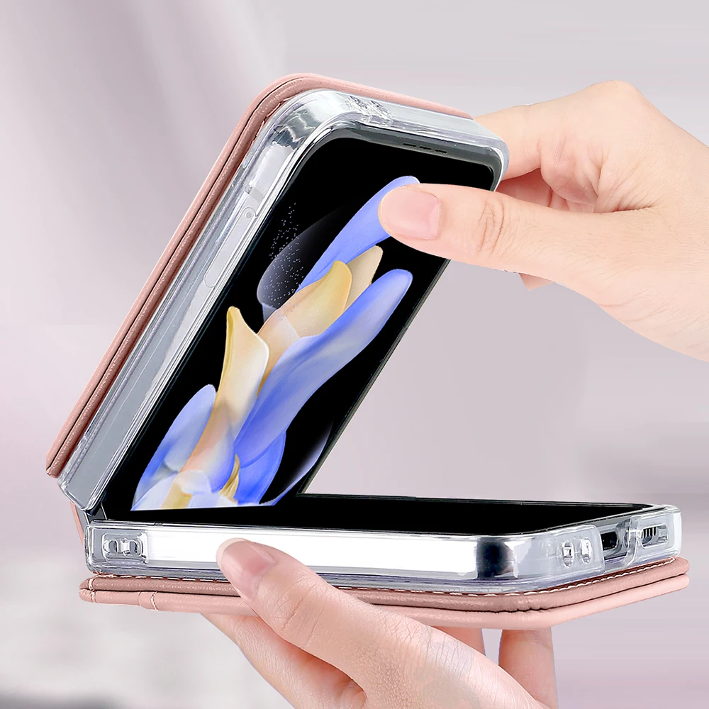 VIETAO мягкий кожаный чехол с отделением для карт для samsung galaxy z flip 4, чехол для мобильного телефона с браслетом galaxy z flip 4 (art.: 3920c8a28c498) - 3920c8a28c498