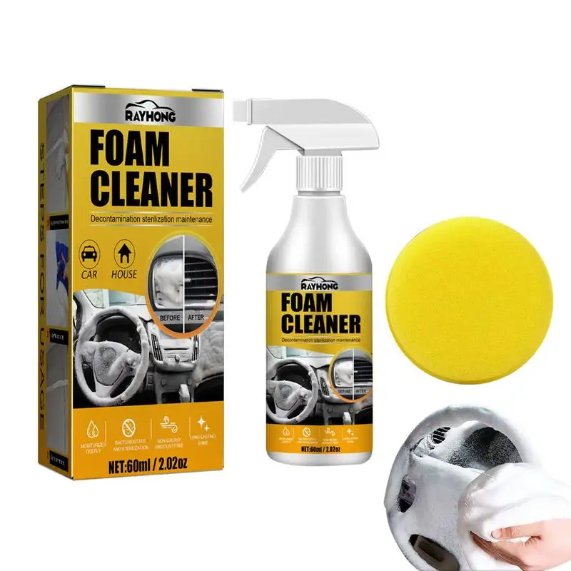 Powerful Stain Removal Foam Cleaner Multi-Use Foaming Cleaner 60ml Foaming Formula Bubble Cleaner For Simple And Fast Cleaning