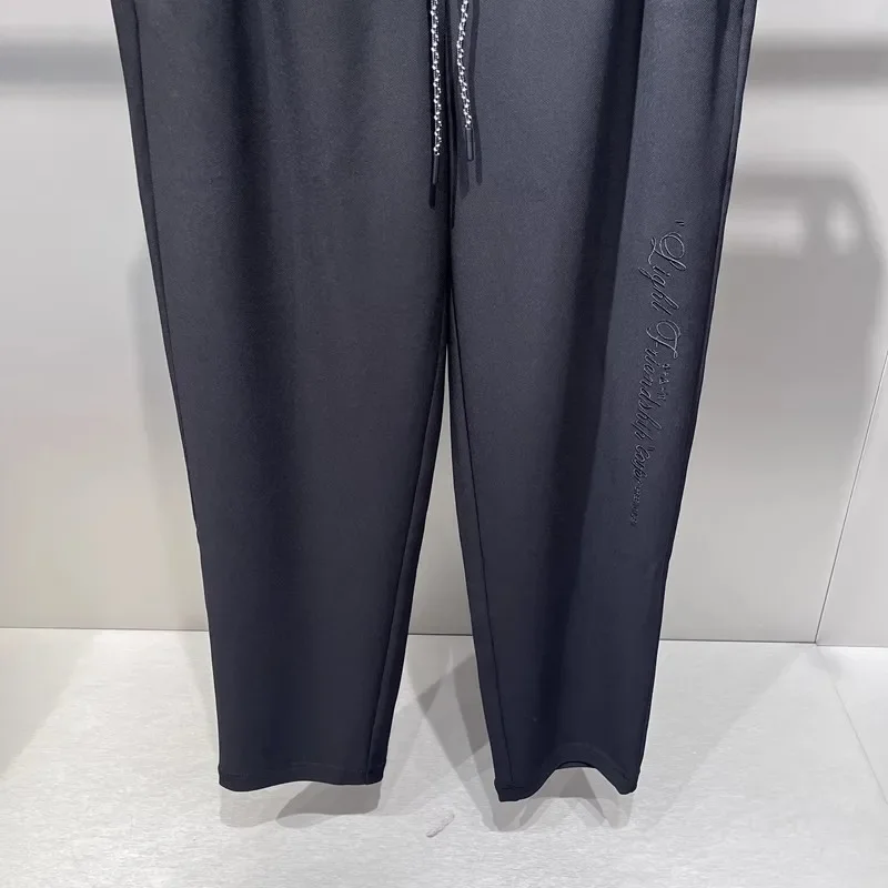 Весна 2024 модные спортивные Прямые брюки со шнуровкой повседневные штаны для