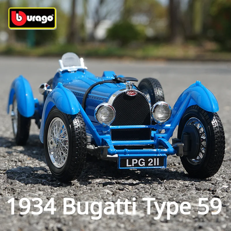 

Bburago 1:18 1934 Bugatti Type 59 Alloy Car Model Diecast Metal Toy Classic Car Model High Simulation Collection Childrens Gifts