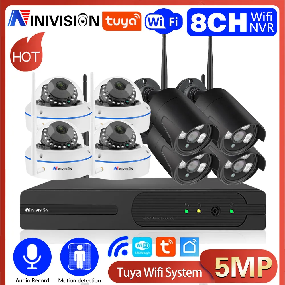 Monitoring Wifi Set 8ch Cctv Security Nvr Wifi Camera Kit Remote Viewing 4tb Hdd Ip66