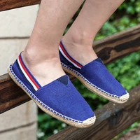 summer new linen mens casual shoes handmade weaving fisherman shoes fashion casual flat espadrilles driving shoes