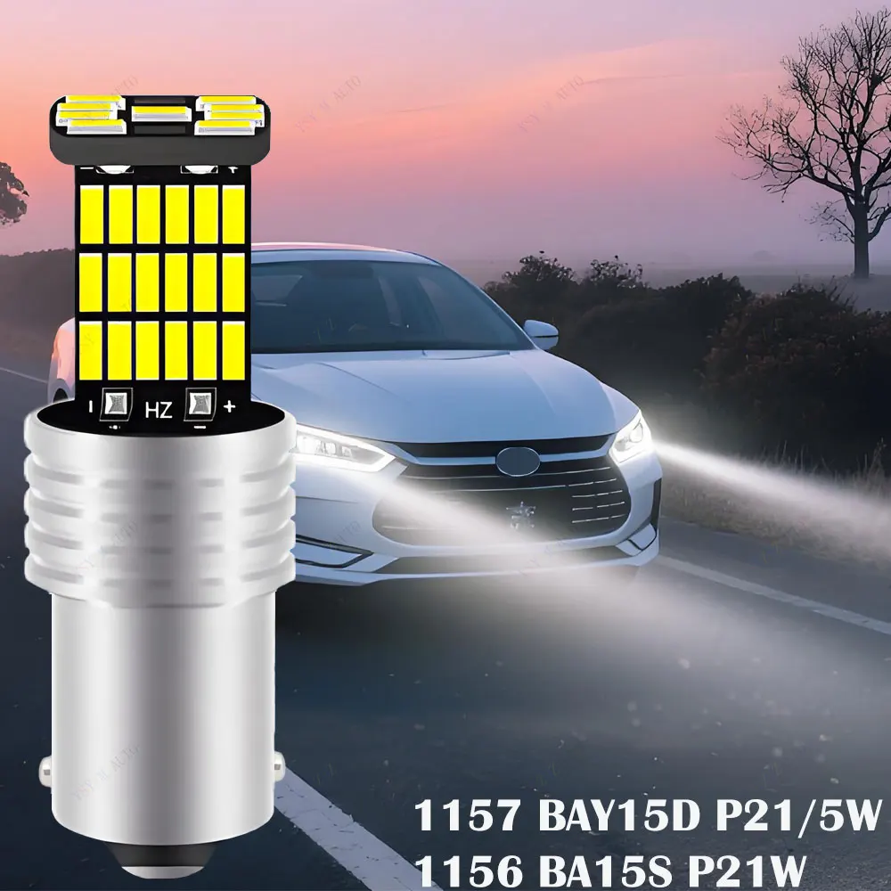 

2 шт./1 шт. супер яркие 1156 BA15S Canbus без ошибок 1157 BAY15D 4014 45SMD светодиодные лампы заднего стоп-сигнала 6000K белые