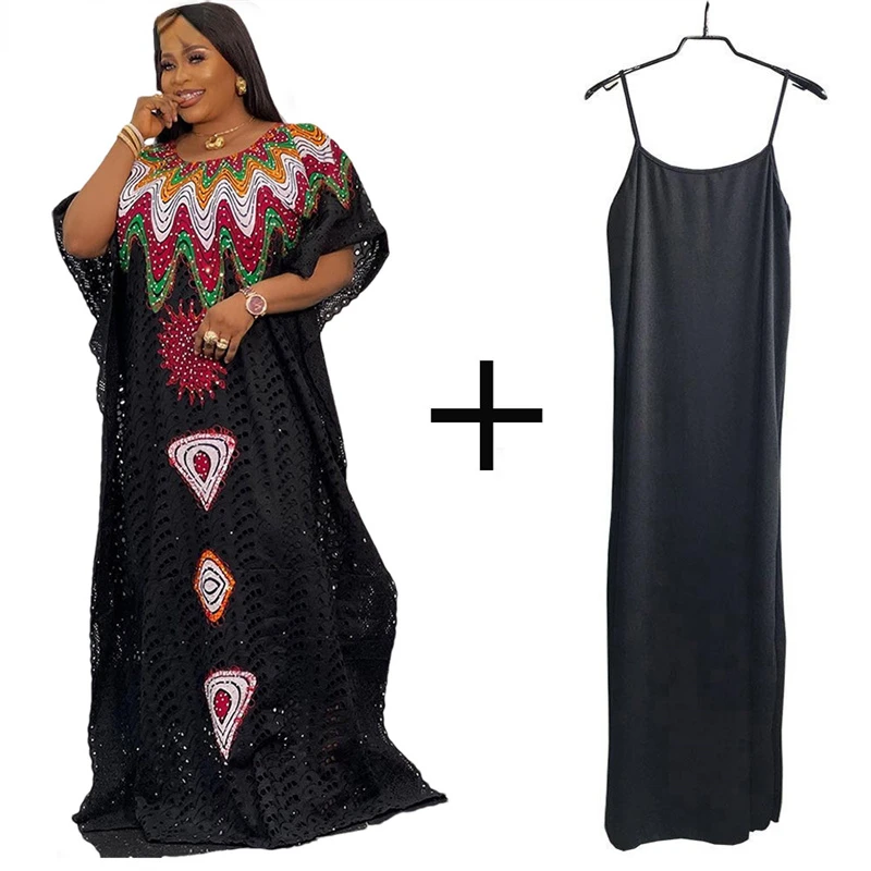 

African Dresses for Women Vetement Femme 2022 Dashiki Embroidery Print Boubou Robe Africain Femme Abaya Dubai Long Kaftan Dress