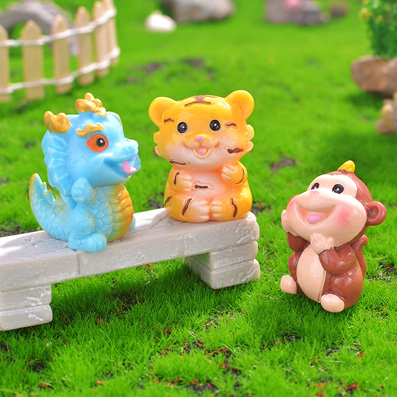 Кавайные животные из смолы для самостоятельного украшения дома статуэтки