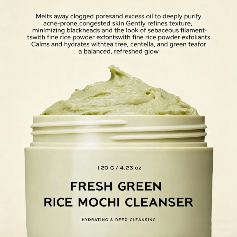 Фото Очищающее средство для лица Rice Mochi Green Bean, глубоко очищающий и увлажняющий скраб для контроля жирности пор, корейская косметика №5