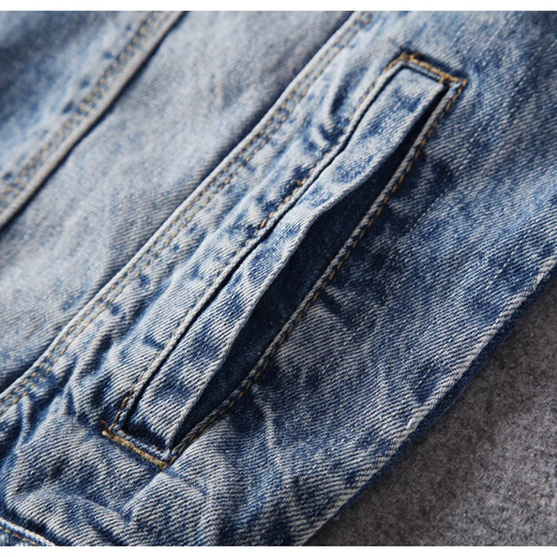 Куртка Prowow Мужская джинсовая с вышивкой модная уличная одежда пальто в стиле