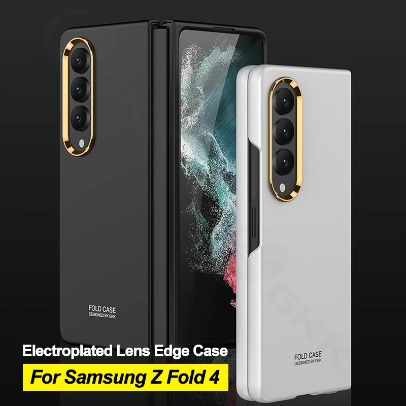 

Ultra-thin Metal Lens Protection Case Cover For Samsung Galaxy Z Fold 4 5G Shockproof Matte Hard Cover For Galaxy Z Fold4 Case