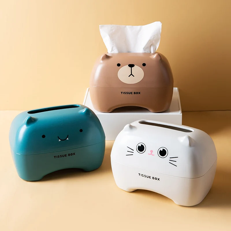 

Cute Cartoon Tissue Box with Cover Creative Home Living Room Kawaii Tissue Box Organizer Storage Paper Pumping Box Decoration