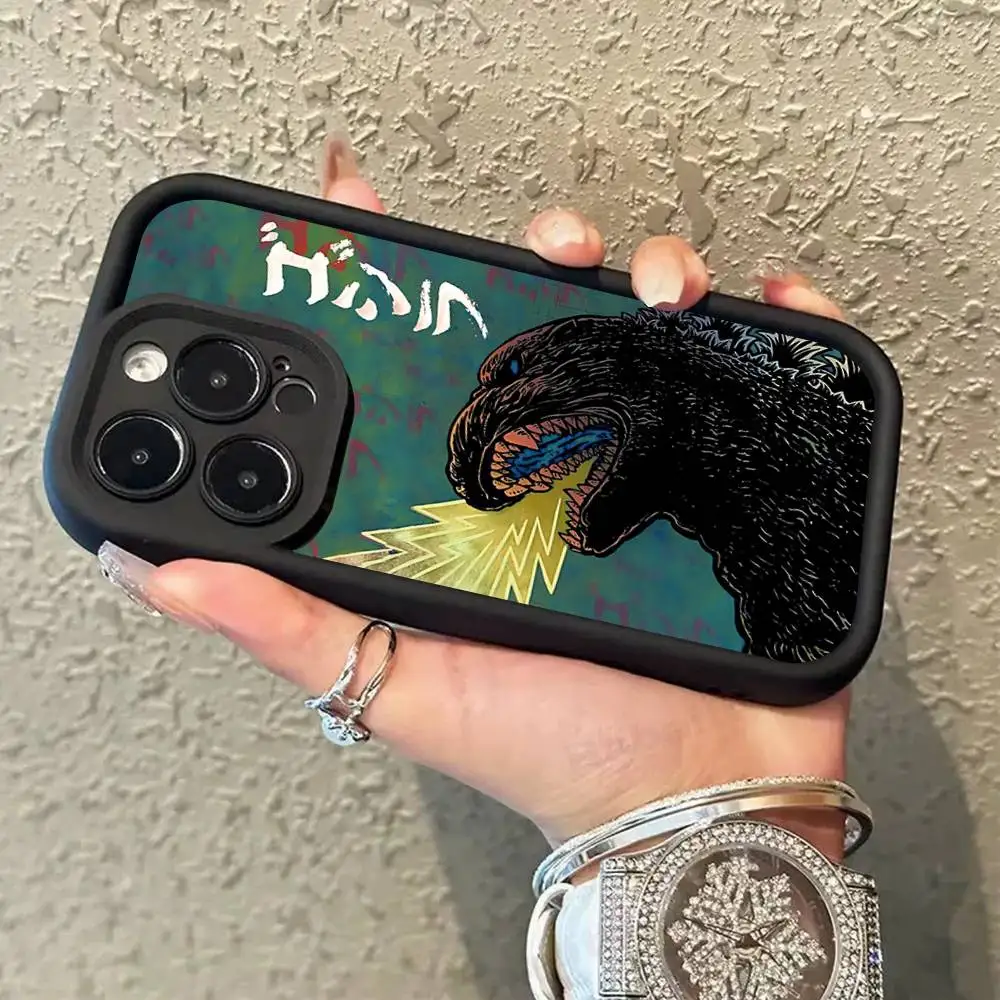 Фото Силиконовый мягкий чехол для телефона Monster G-GodzillaEs-s для iPhone 17 16 15 14 Plus 13 12 Mini 11, черный. №3