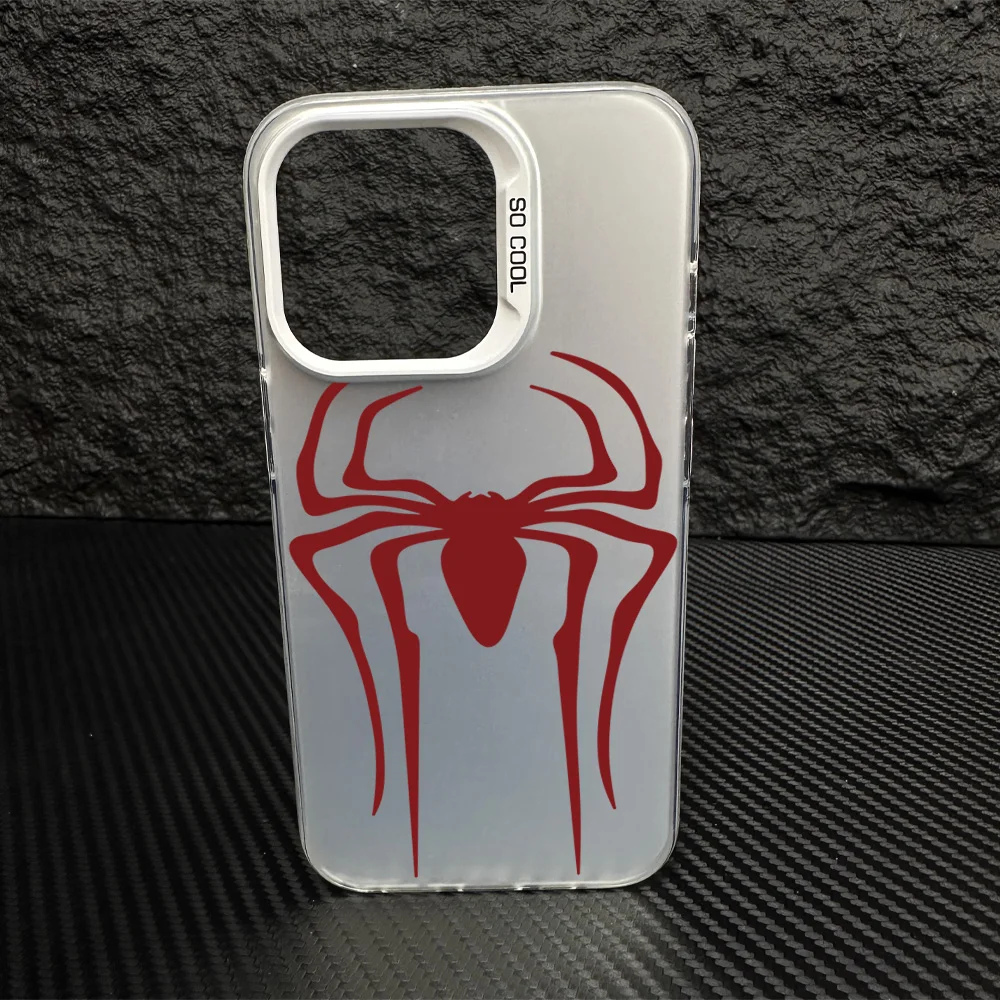 Разноцветный чехол для телефона S-Spider M-Man с логотипом IMD серебристый подходит iPhone