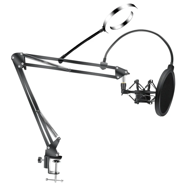 

Scissor Arm Stand For Bm800 Microphone Stand With A Spider Cantilever Bracket Universal Shock Mount Mic Holder