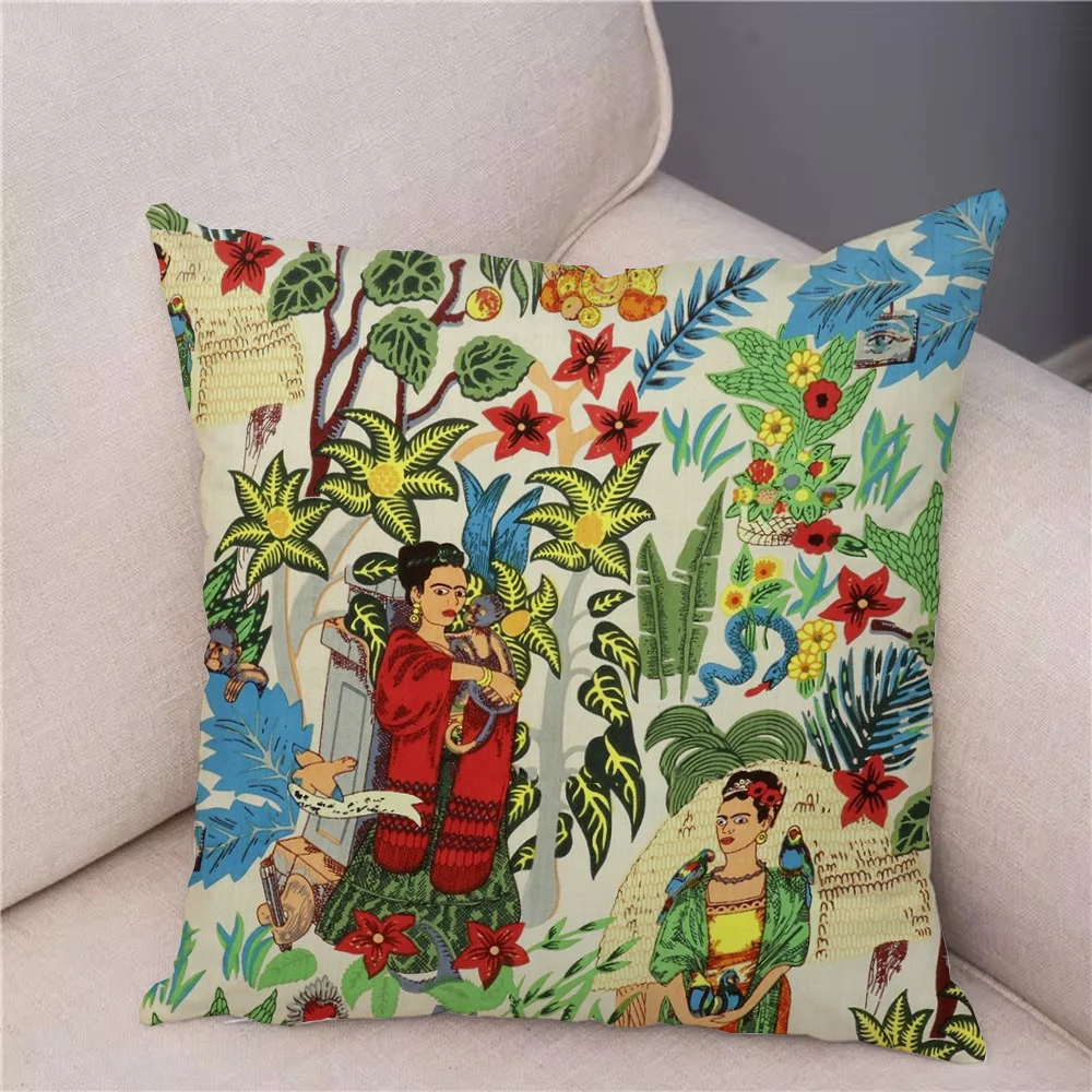 F-FridaS Декоративные Чехлы На Подушки Квадратные Из Смеси Полиэстера/хлопкости Для