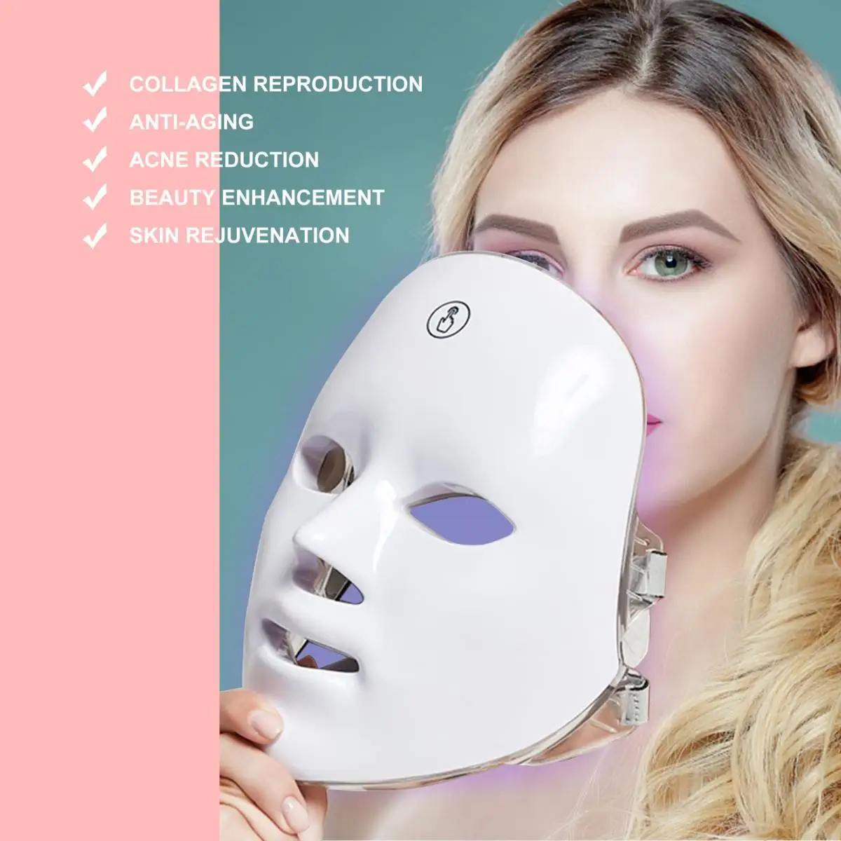 

LED photon household rejuvenation facial mask instrument Seven color spectrometer PDT color light facial mask beauty instrument