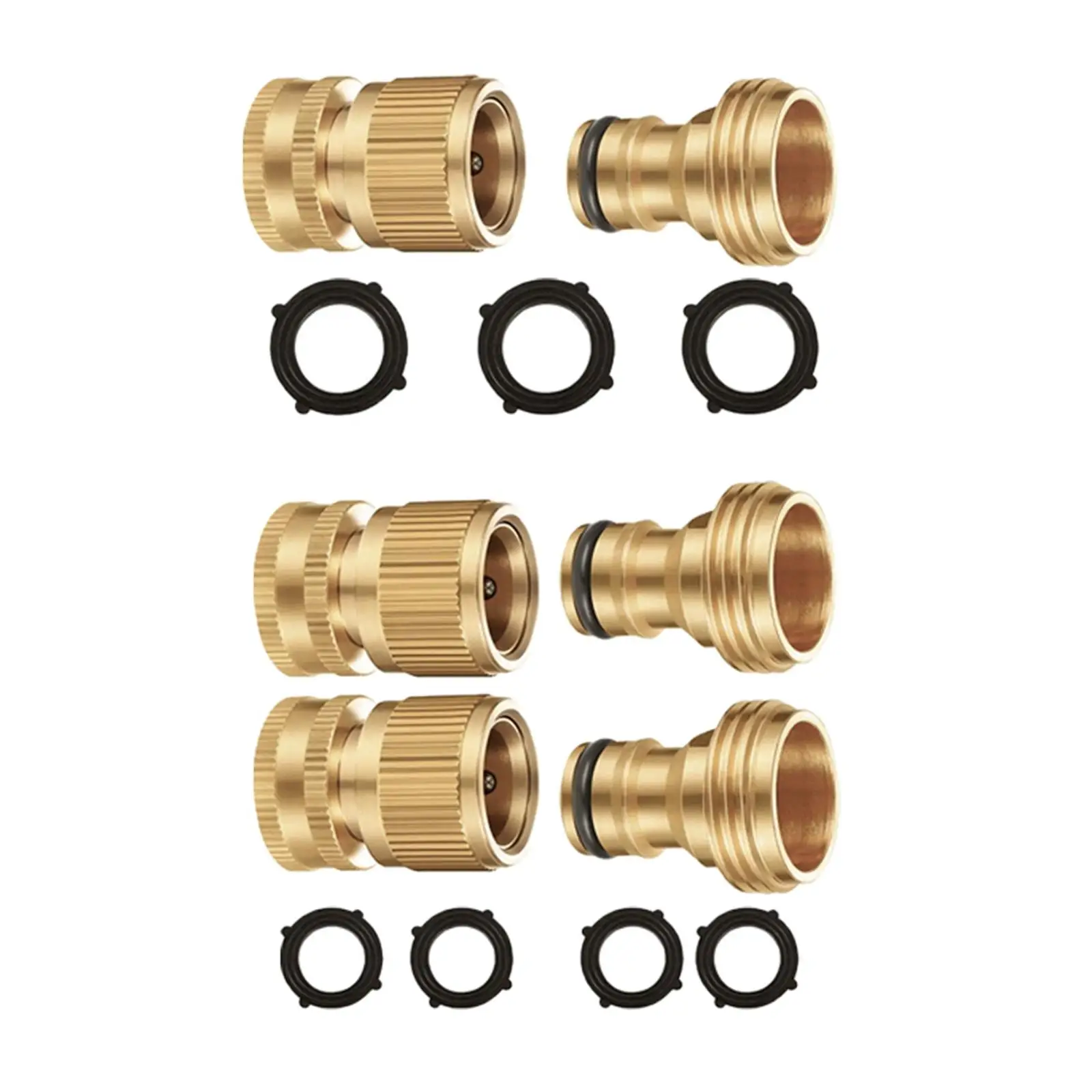 

Brass Hose Quick Connect, Pressure Washer Adapter 3/4 inch Easy Connect Water Hose Fittings for Lawn Sprinkler Pressure Washer