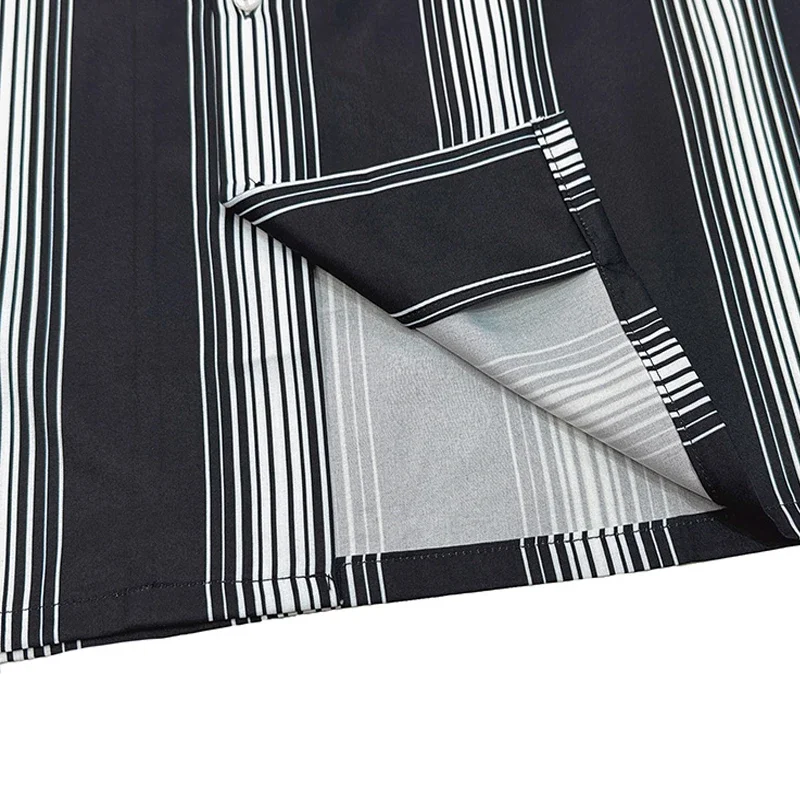 25SS Полосатая рубашка для мужчин и женщин повседневная модная свободная черная