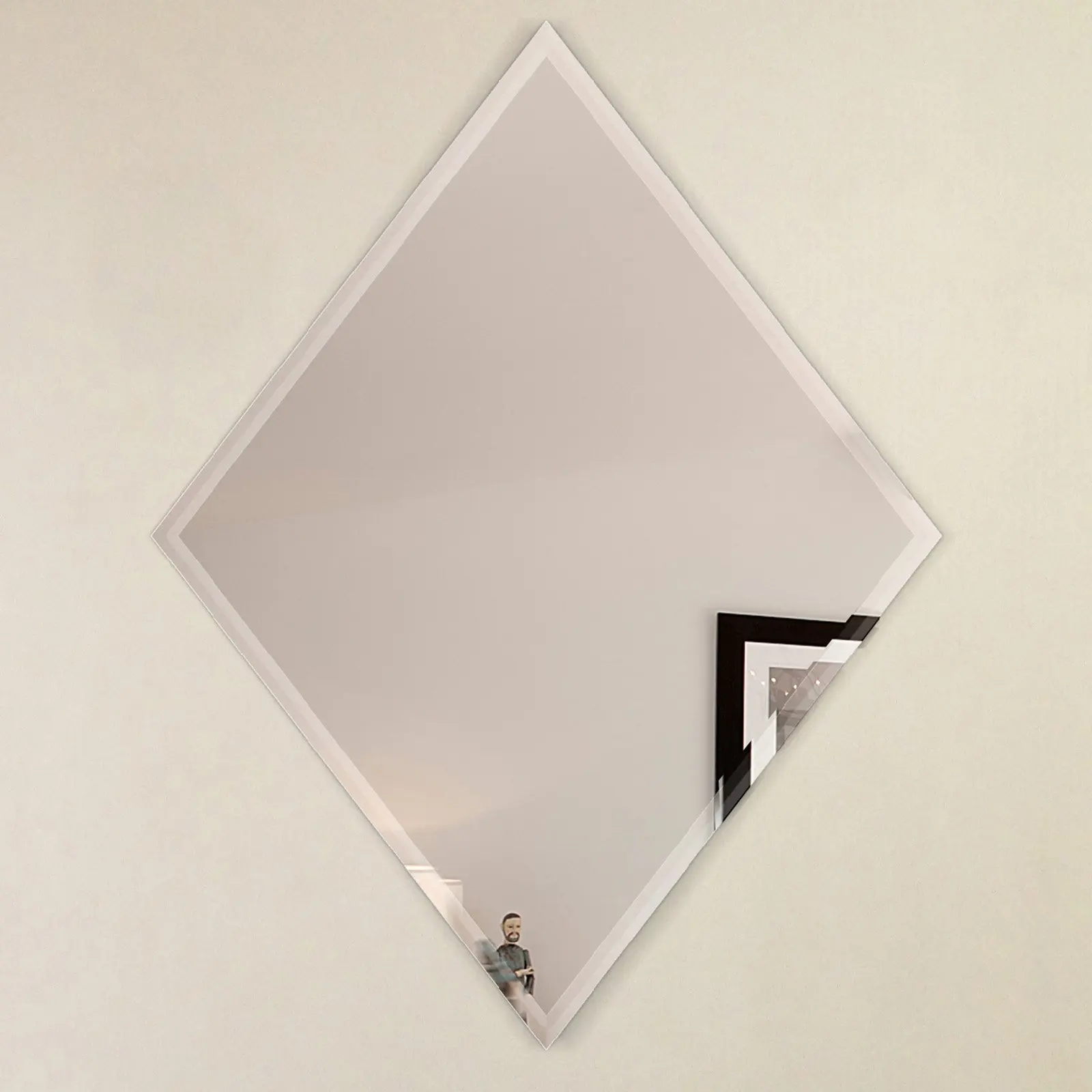 

HMTX Frameless Diamond Beveled Wall Mirror - 22W x 34H in.