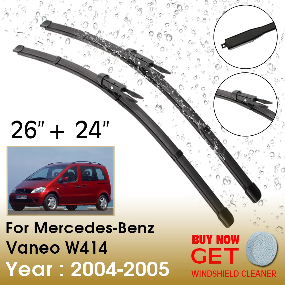 

Car Wiper For Mercedes-Benz Vaneo W414 26"+24" 2004-2005 Front Window Washer Windscreen Windshield Wipers Blades Accessories