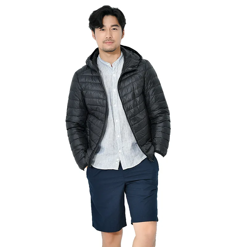 Plus Size 5XL 6XL 7XL Men's Hooded Packable Puffer Jacket 2021 Autumn Winter New Men Lightweight Jacket Insulated Down Coat