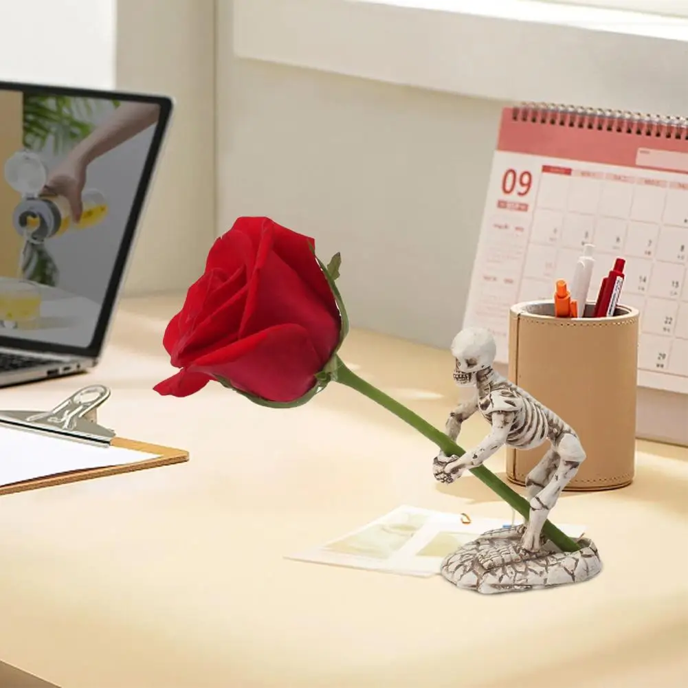 Статуэтка-Скелет из смолы держатель для ручек скульптура дома офиса настольное