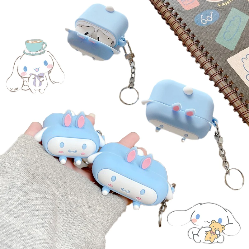 

Kawaii Sanrios Cinnamonroll аниме мультфильм беспроводные Bluetooth наушники защитный чехол кукла игрушки брелок для airpods 1/2/3
