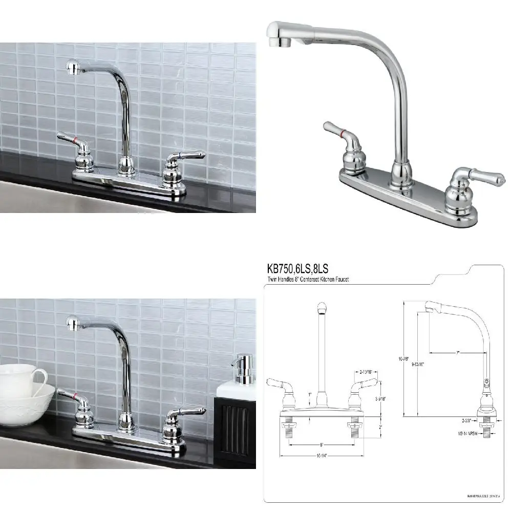 

Luxurious Polished and Shiny Chrome Magellan Centerset Kitchen Faucet - Adding a High-End Touch to any Space.