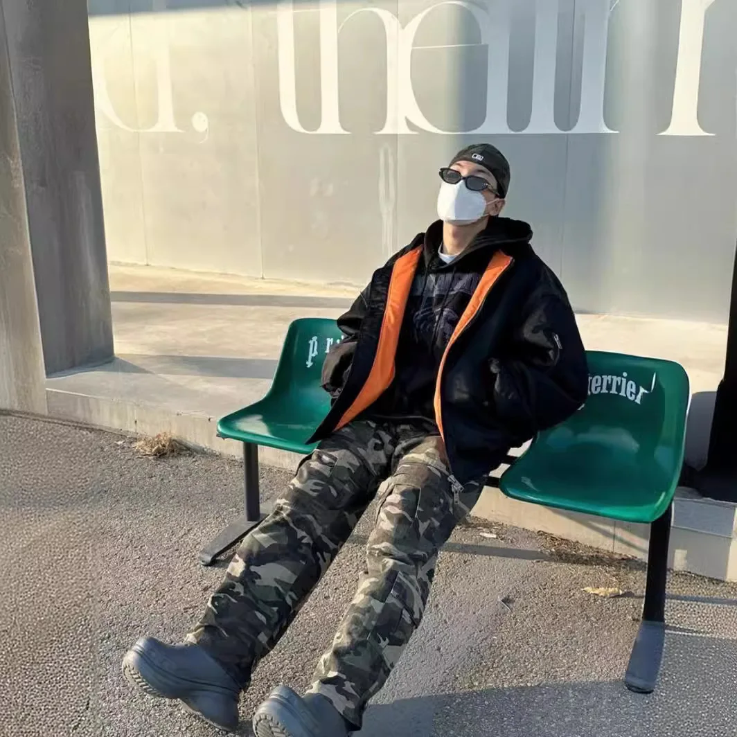 [BOMP] [bomp] Коллекция осень-зима нишевой дизайн Бомбер хлопковая куртка несколько