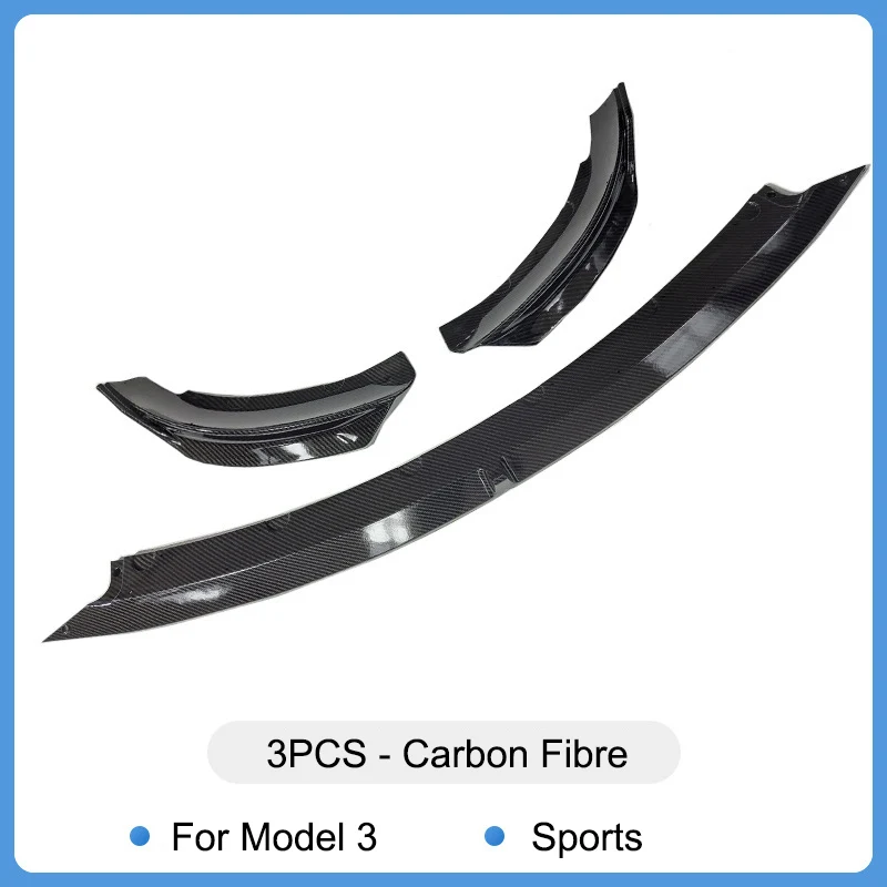 

Передний бампер для Tesla Model 3, передний бампер из АБС-углеродного волокна для лопаты, модификация внешней части