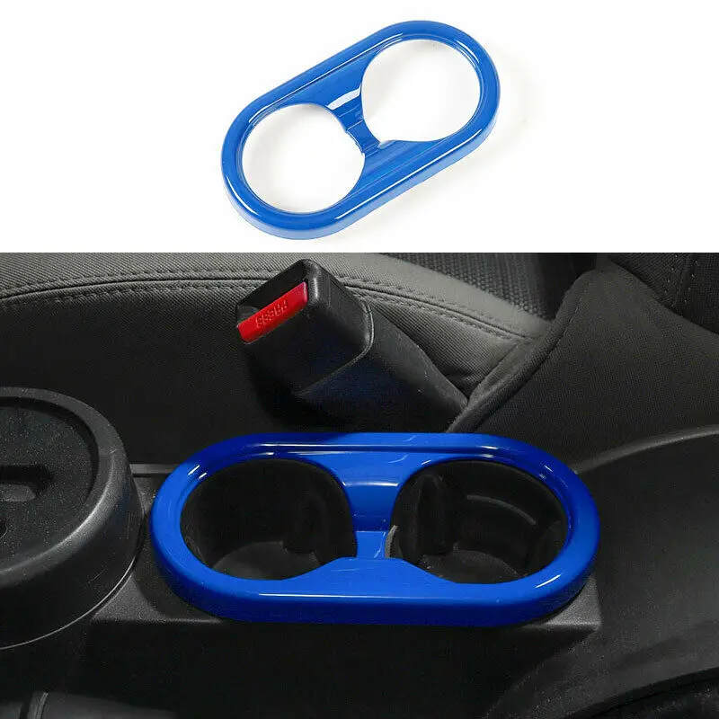 

Fit For Jeep Wrangler JK 2007-2010 ABS Blue Middle Console Drinking Glass Trim