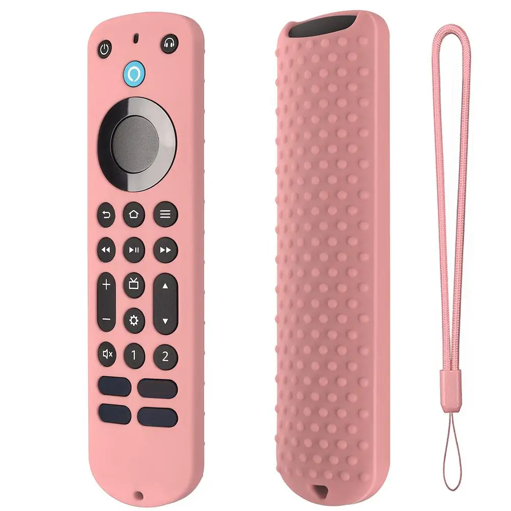 

Silicone Remote Control Cover Compatible For Alexa Voice Remote Pro TV Remote Controller Protective Case With Lanyard Shockproof