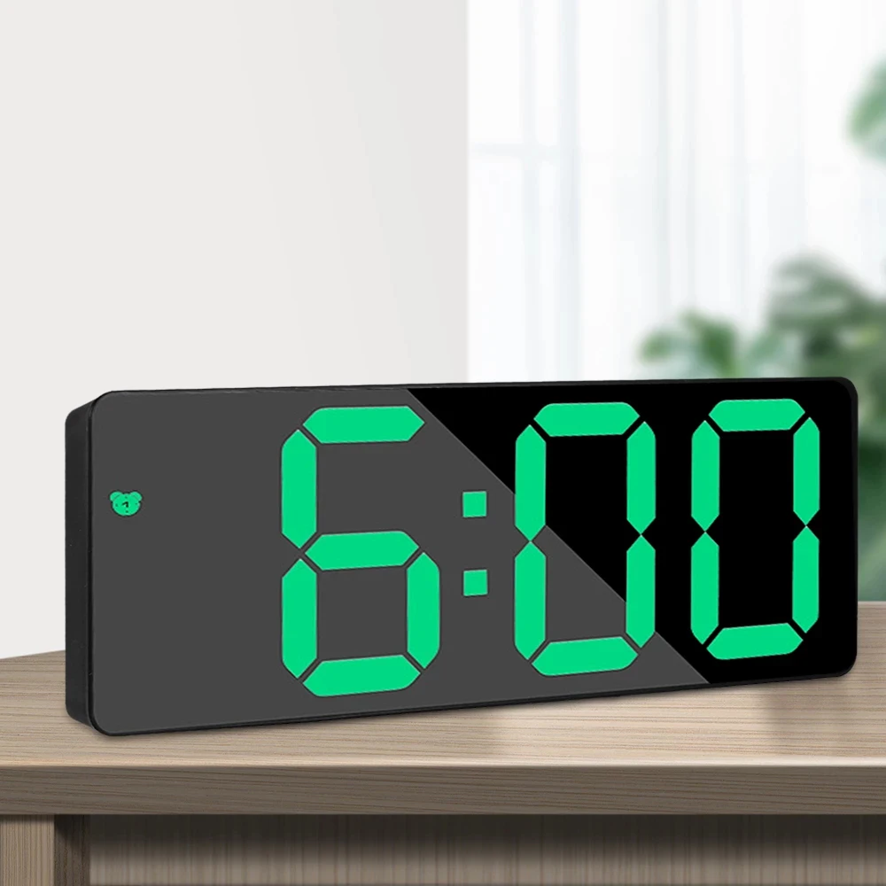 Дешево Светодиодный цифровой будильник с регулируемой яркостью, часы с отображением времени, ночсветильник для спальни, домашний декор, настольны...