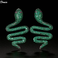 donia jewelry european and american fashion micro inlaid aaa zircon gold snake earrings luxury earrings for men and women